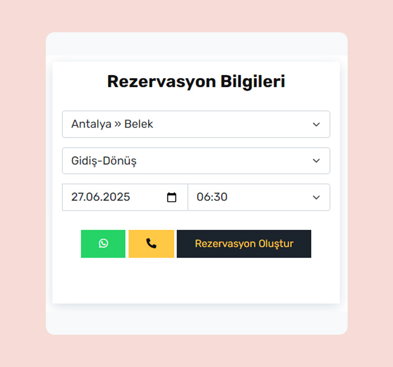 Esnek Rezervasyon Seçenekleri